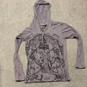 SURE brand Ganesh long sleeve hoodie grey S/M